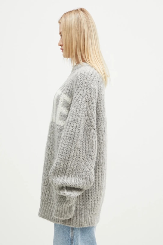 Rotate pulover de lână Knitted Logo 1137491789 gri AW24