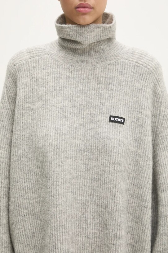 Vlnený sveter Rotate Turtleneck sivá 113128039