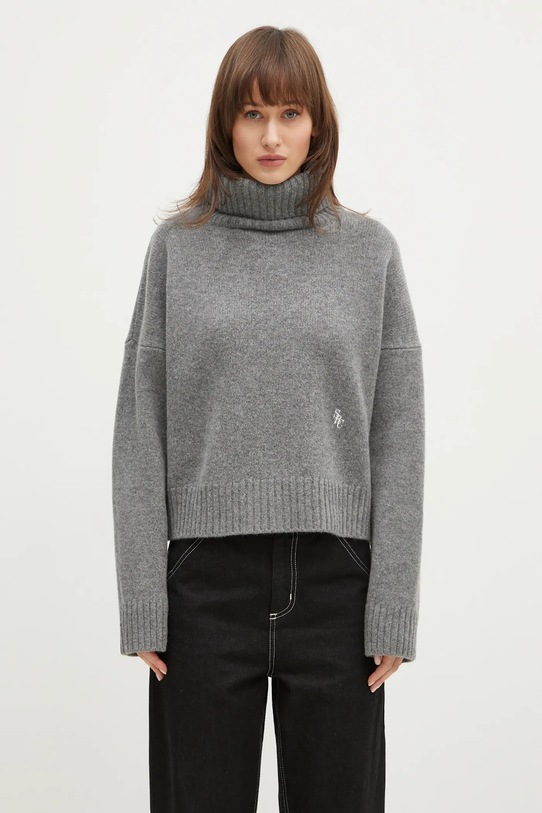 Шерстяной свитер Sporty & Rich SRC Wool Turtleneck гольф серый WS064512302GY03