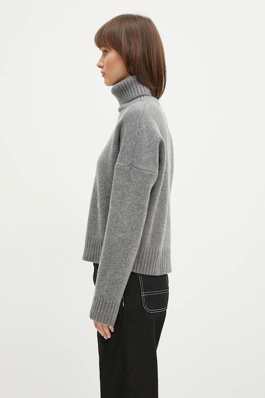 Шерстяной свитер Sporty & Rich SRC Wool Turtleneck WS064512302GY03 серый AW24