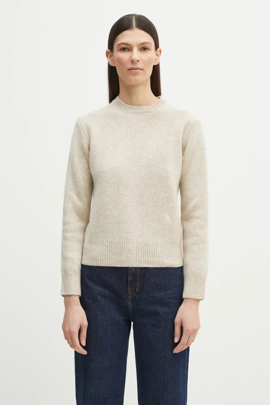 Sporty & Rich maglione in lana SRC Wool semplice beige WS006514302CR01