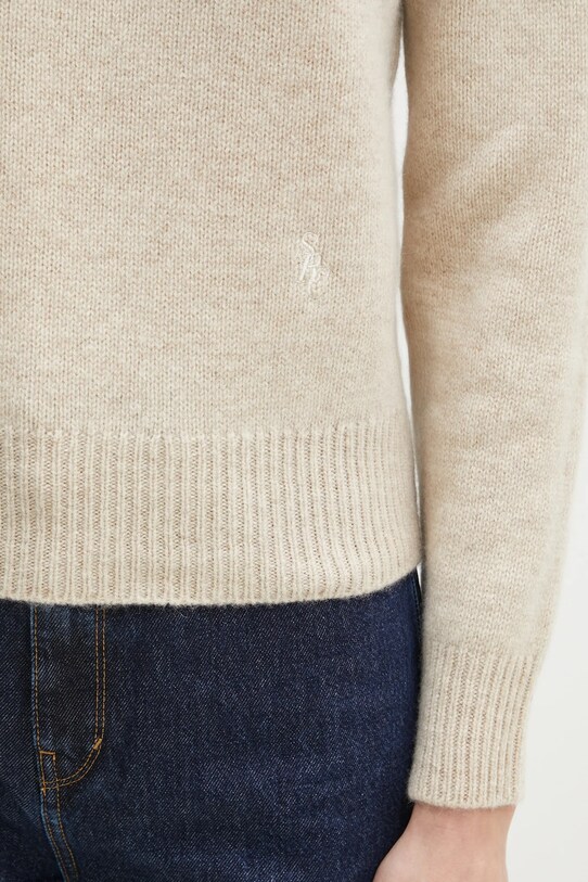 Sporty & Rich sweter wełniany SRC Wool beżowy WS006514302CR01