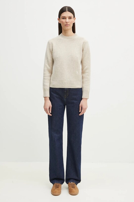 Sporty & Rich sweter wełniany SRC Wool WS006514302CR01 beżowy