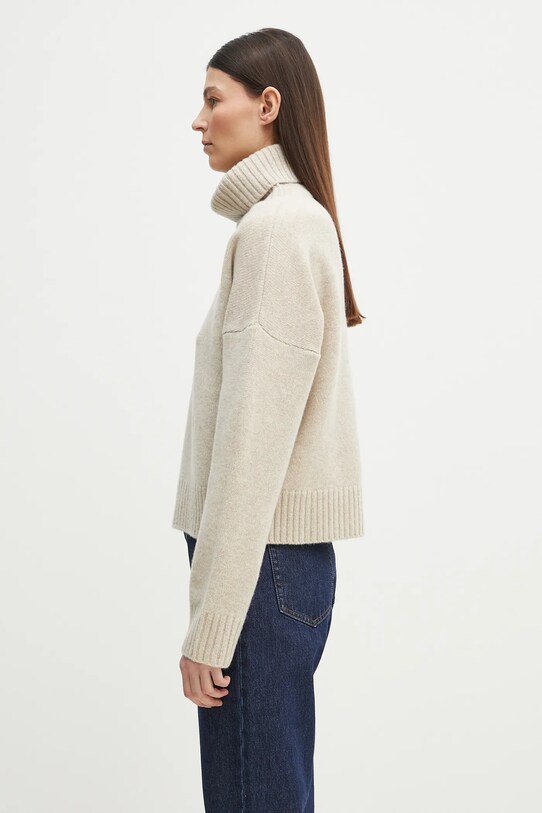Sporty & Rich sweter wełniany SRC Wool WS064514302CR01 beżowy AW24