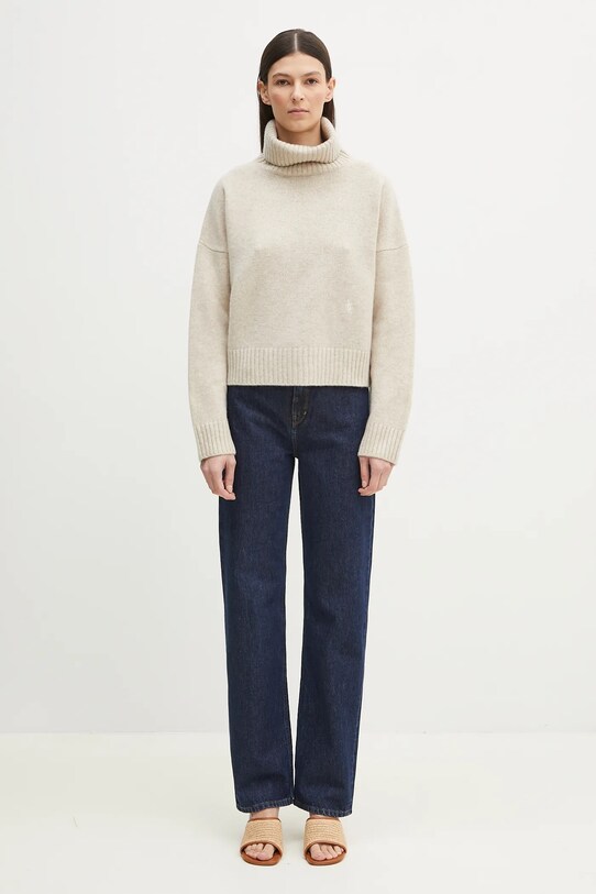 Sporty & Rich sweter wełniany SRC Wool WS064514302CR01 beżowy