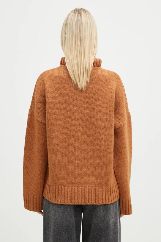 Îmbrăcăminte JW Anderson pulover de lână Leather Patch Pocket Jumper KW1292.YN0367.619 portocaliu