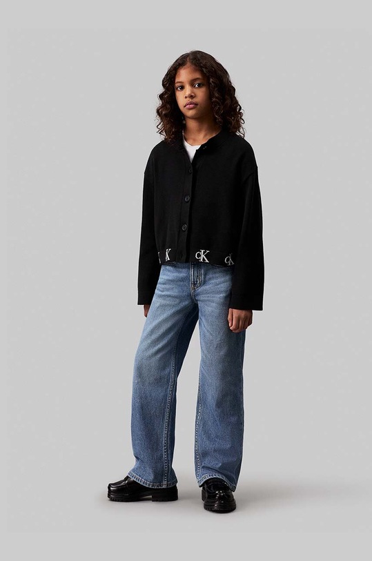 Calvin Klein Jeans kardigan dziecięcy IG0IG02552.9BYH. czarny