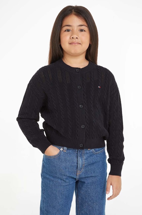 Tommy Hilfiger kardigan bawełniany dziecięcy pozostałe granatowy KG0KG08076.9BYH