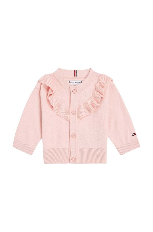 Tommy Hilfiger kardigan bawełniany niemowlęcy pozostałe różowy KN0KN01847.9BYH