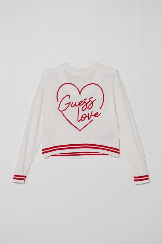 Obojstranný sveter s prímesou vlny Guess J4YR05.Z3FV0.9BYH biela AW24