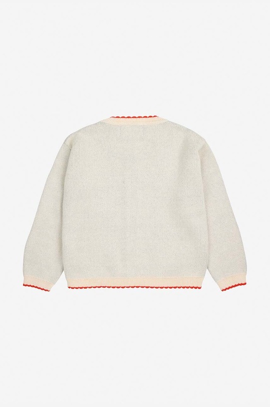 Fete Bobo Choses cardigan din bumbac pentru bebeluși Pansy Flower 224AB089 alb