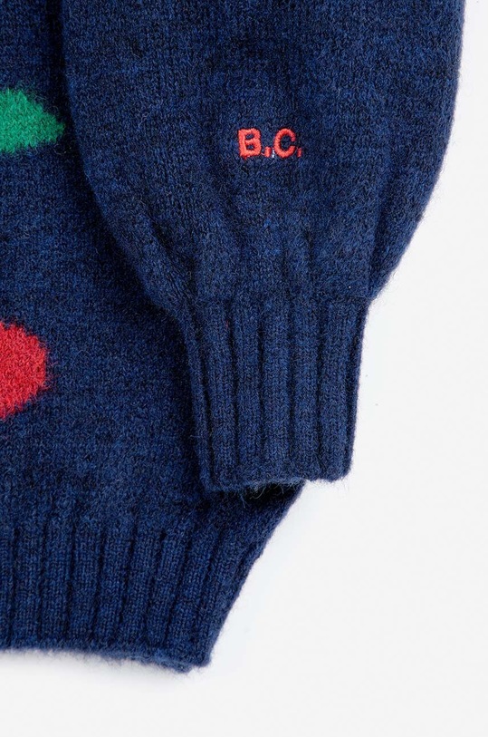 Dětský svetr s příměsí vlny Bobo Choses Cherry námořnická modř 224AC119