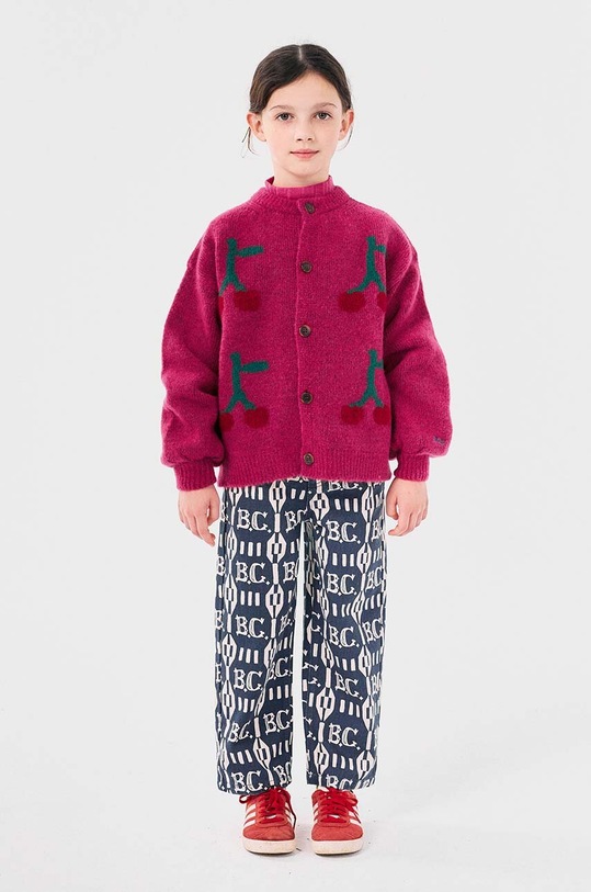 Dětský kardigan s příměsí vlny Bobo Choses Cherry 224AC124