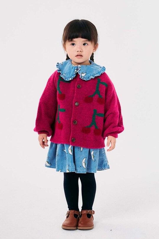 Detský kardigan s prímesou vlny Bobo Choses Cherry 224AC124