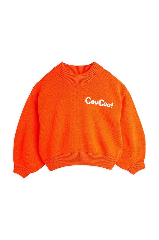 Детский хлопковый свитер Mini Rodini Coucou 2472010442 оранжевый AW24