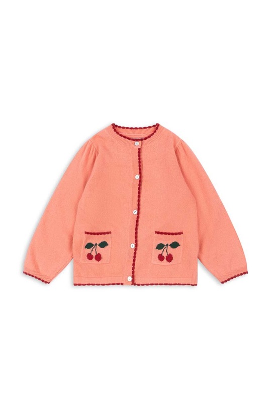 Dětský vlněný kardigan Konges Sløjd ALEXA KNIT CARDIGAN KS101389 růžová AW24