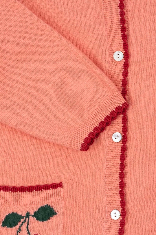 Dětský vlněný kardigan Konges Sløjd ALEXA KNIT CARDIGAN růžová KS101389