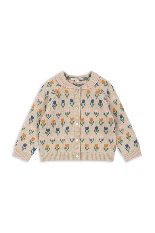 Konges Sløjd kardigan wełniany dziecięcy BELOU KNIT CARDIGAN wełna beżowy KS101424
