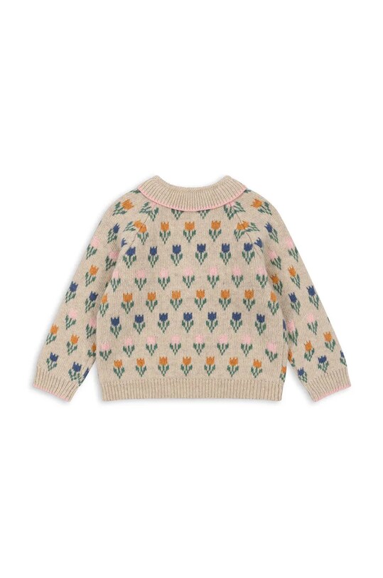 Konges Sløjd kardigan wełniany dziecięcy BELOU KNIT CARDIGAN KS101424 beżowy AW24