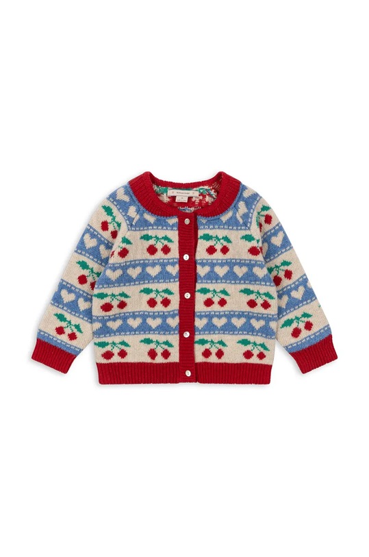 Detský vlnený kardigan Konges Sløjd BELOU KNIT CARDIGAN KS101424 modrá AW24