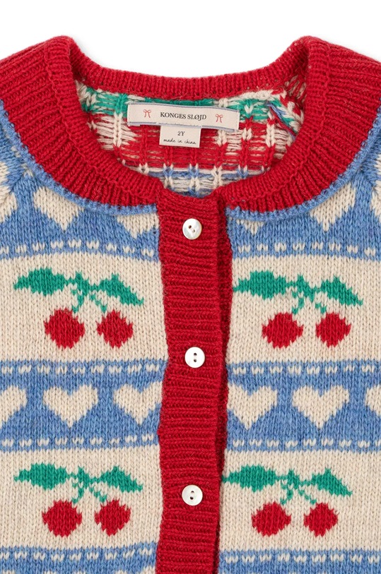 Detský vlnený kardigan Konges Sløjd BELOU KNIT CARDIGAN modrá KS101424
