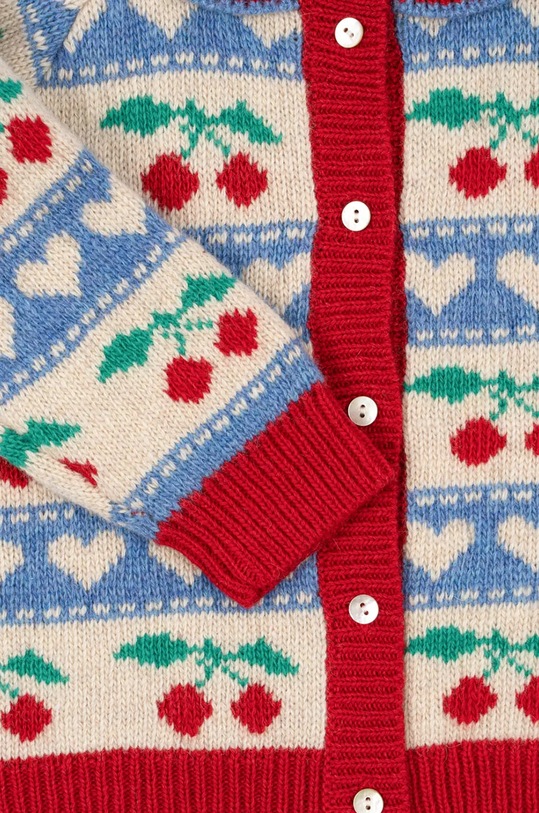 Detský vlnený kardigan Konges Sløjd BELOU KNIT CARDIGAN KS101424 modrá