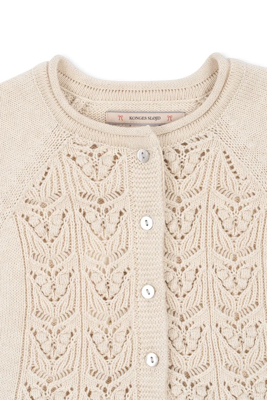 DÍVKA Dětský svetr Konges Sløjd CABBY FRILL CARDIGAN KS101445 béžová