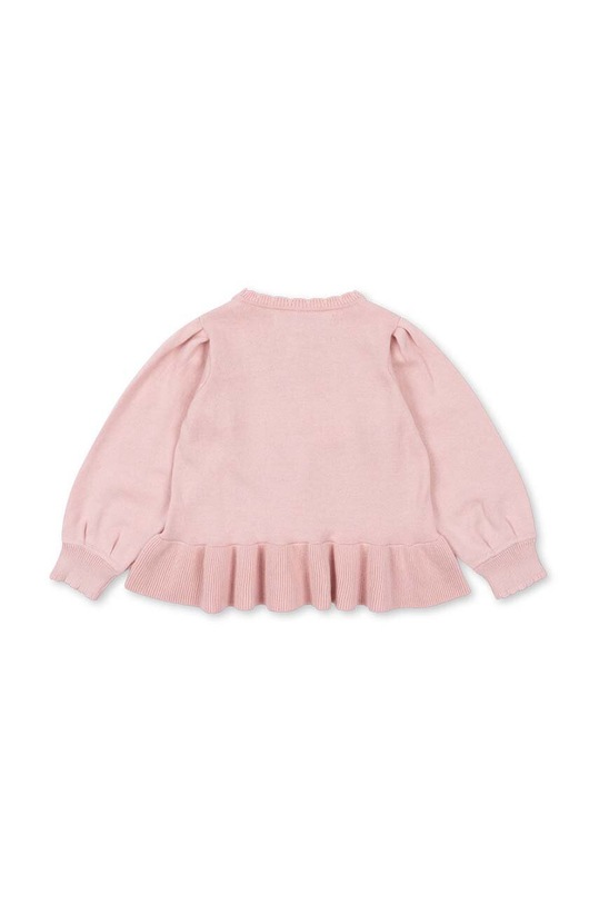 Dziewczynka Konges Sløjd kardigan bawełniany dziecięcy SOLEIL KNIT CARDIGAN GOTS KS101687 różowy