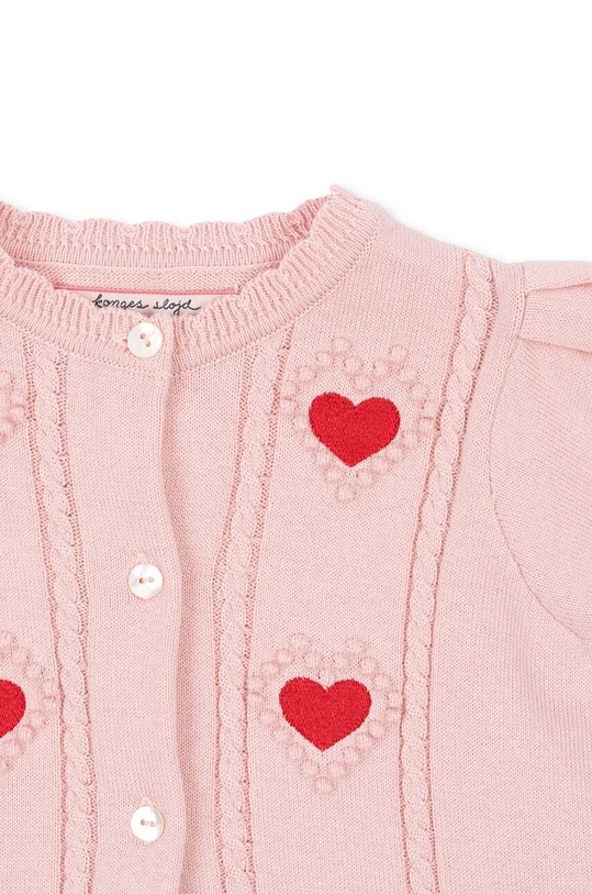 Konges Sløjd kardigan bawełniany dziecięcy SOLEIL KNIT CARDIGAN GOTS różowy KS101687