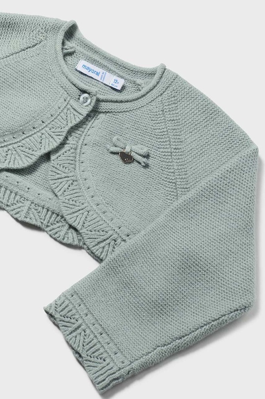 Mayoral sweter z domieszką wełny dziecięcy 308.4B.Baby.9BYH turkusowy AW24