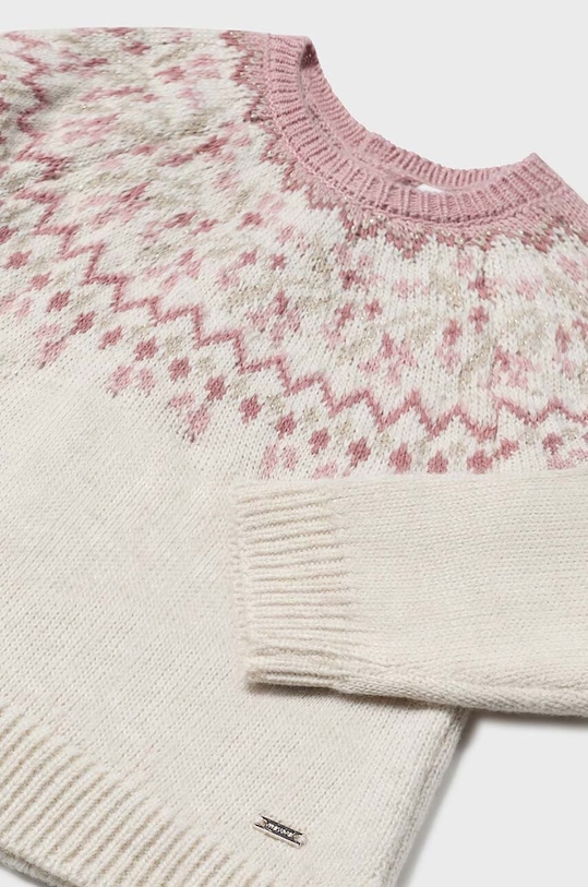 Mayoral sweter z domieszką wełny dziecięcy 2323.4D.Baby.9BYH różowy AW24