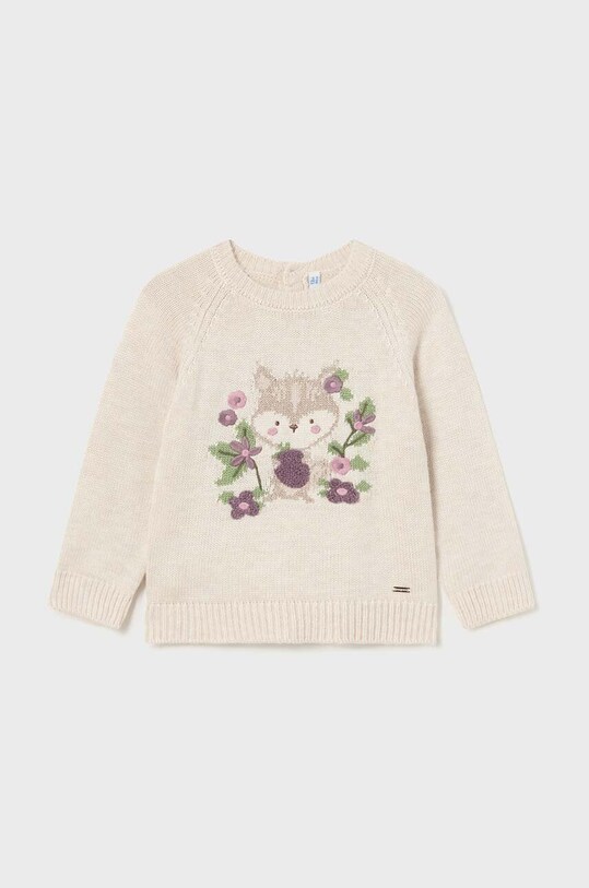 Mayoral sweter z domieszką wełny dziecięcy 2323.4D.Baby.9BYH fioletowy AW24