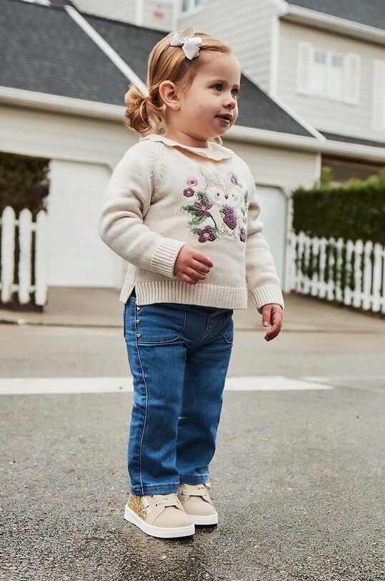 Mayoral sweter z domieszką wełny dziecięcy fioletowy 2323.4D.Baby.9BYH