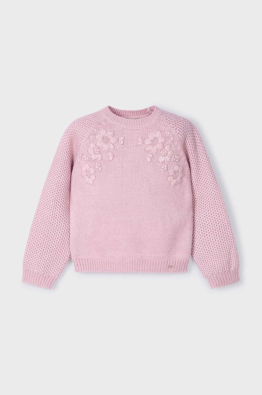 Mayoral sweter dziecięcy aplikacja różowy 4354.6C.Mini.9BYH