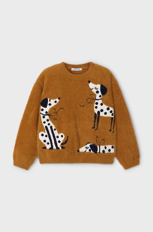 Mayoral sweter dziecięcy drobny wzór pomarańczowy 4356.6D.Mini.9BYH