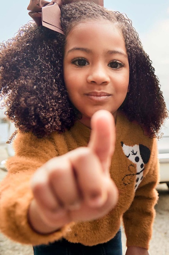 Dziewczynka Mayoral sweter dziecięcy 4356.6D.Mini.9BYH pomarańczowy