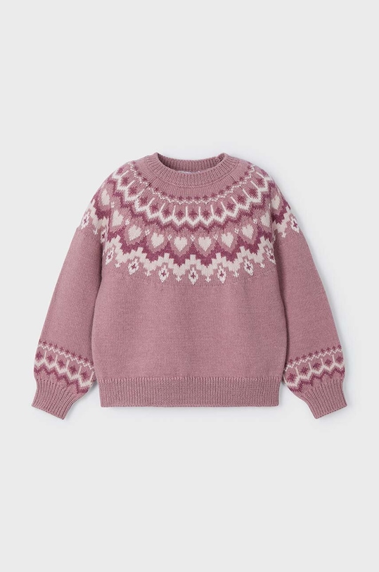 Mayoral sweter z domieszką wełny dziecięcy z domieszką wełny różowy 4358.6E.Mini.9BYH