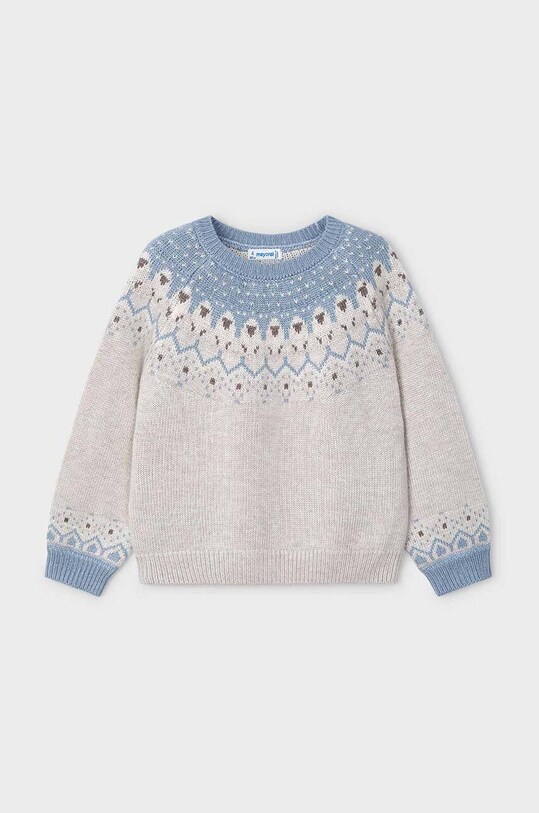 Mayoral pulover pentru copii din amestec de lana cu modele albastru 4358.6E.Mini.9BYH