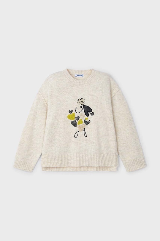 Mayoral pulover pentru copii din amestec de lana 4359.6F.Mini.9BYH bej AW24