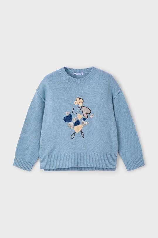 Mayoral sweter z domieszką wełny dziecięcy z domieszką wełny niebieski 4359.6F.Mini.9BYH