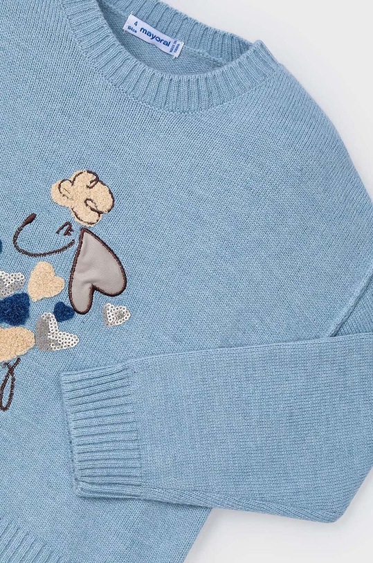 Mayoral sweter z domieszką wełny dziecięcy 4359.6F.Mini.9BYH niebieski AW24
