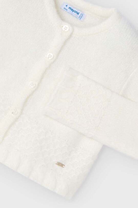 Mayoral sweter z domieszką wełny dziecięcy 4361.6B.Mini.9BYH beżowy AW24