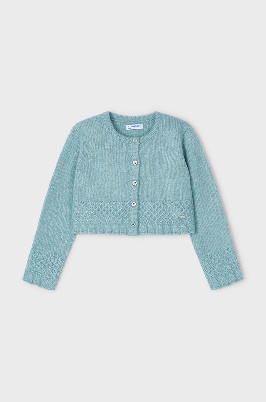 Mayoral sweter z domieszką wełny dziecięcy 4361.6B.Mini.9BYH turkusowy AW24