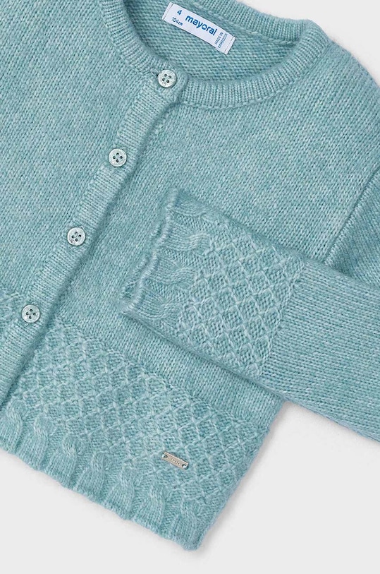 Dziewczynka Mayoral sweter z domieszką wełny dziecięcy 4361.6B.Mini.9BYH turkusowy