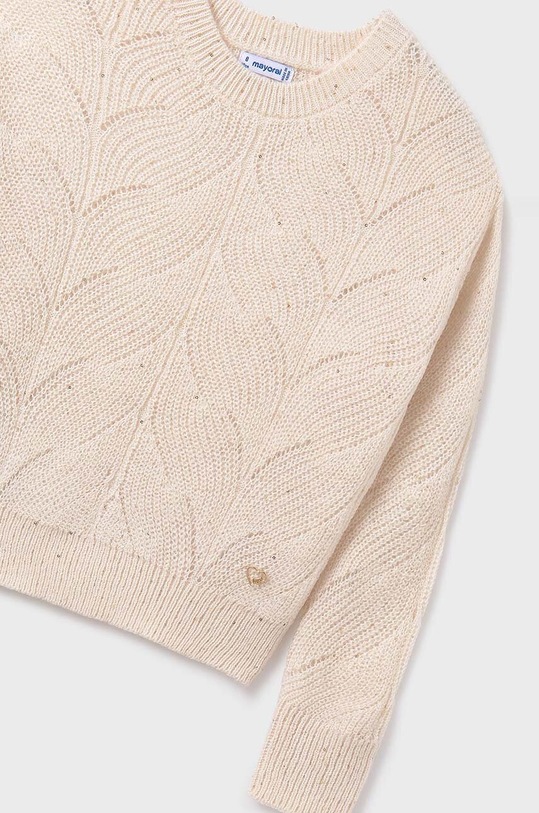 Mayoral sweter z domieszką wełny dziecięcy 7303.8B.Junior.9BYH beżowy AW24