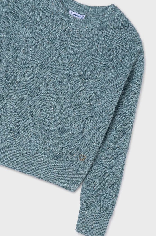 Dziewczynka Mayoral sweter z domieszką wełny dziecięcy 7303.8B.Junior.9BYH turkusowy