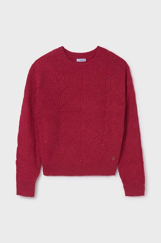 Mayoral sweter z domieszką wełny dziecięcy z domieszką wełny bordowy 7303.8B.Junior.9BYH