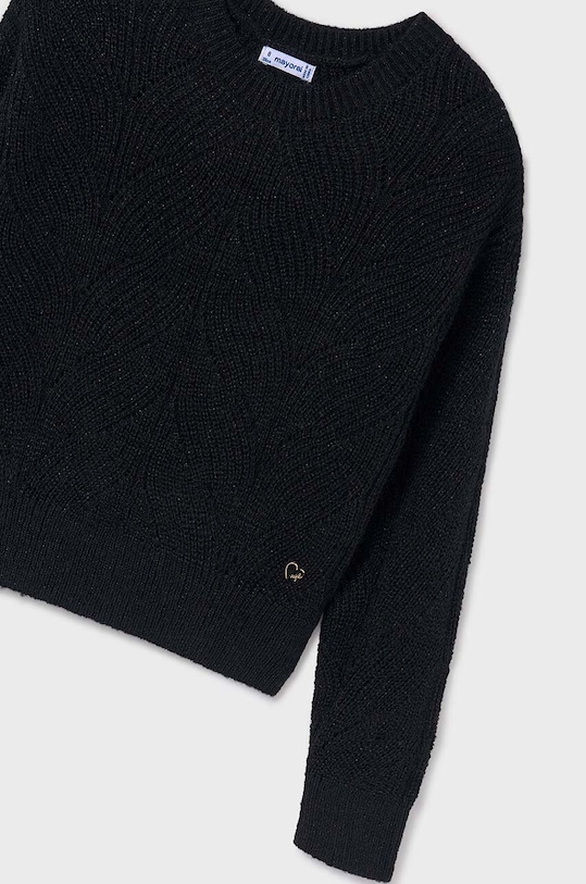 Mayoral sweter z domieszką wełny dziecięcy 7303.8B.Junior.9BYH czarny AW24