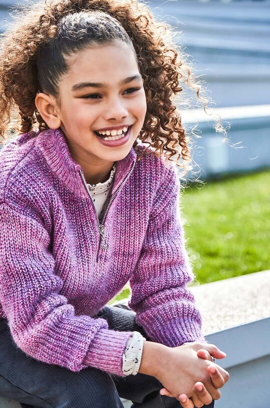 Mayoral sweter dziecięcy 7307.8E.Junior.9BYH fioletowy