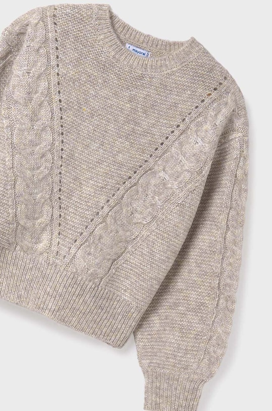 Mayoral sweter z domieszką wełny dziecięcy 7310.8G.Junior.9BYH beżowy AW24